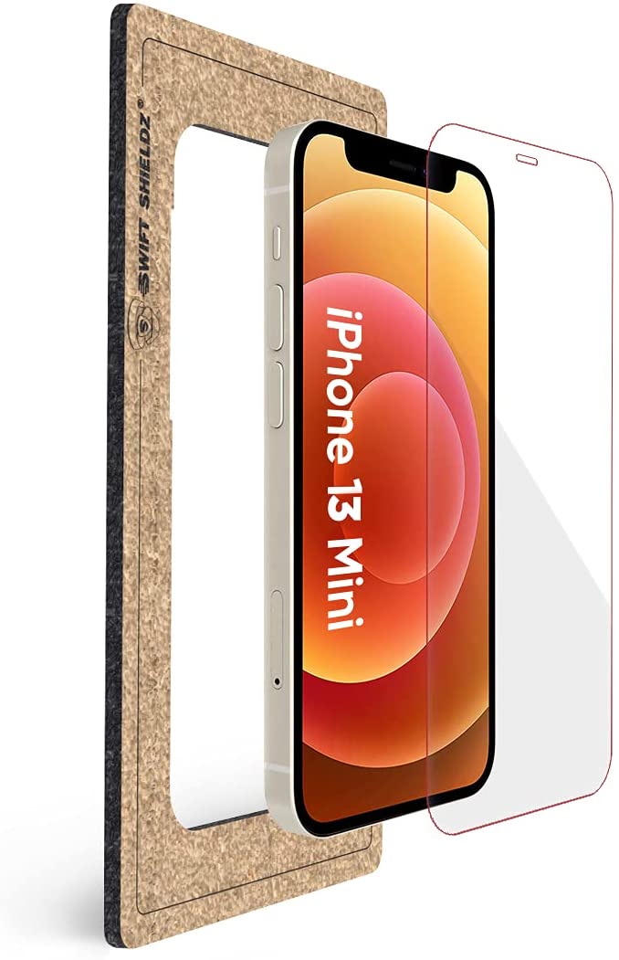 Swift Shieldz Apple iPhone 13 Mini Unbreakable Hybrid Glass Screen Protector, Clear